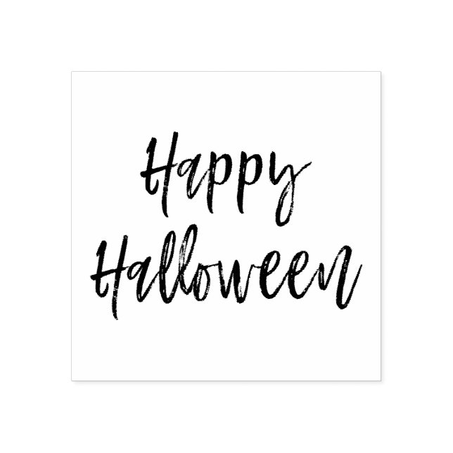 Happy halloween Script Modern Frimärke Stämpel (Tryck)