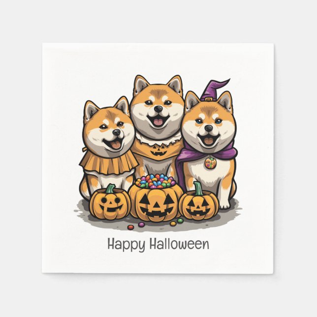 Happy halloween Shiba Inu Hundar Pappersservett (Framsidan)