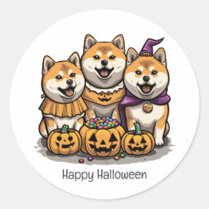 Happy halloween Shiba Inu Hundar Runt Klistermärke