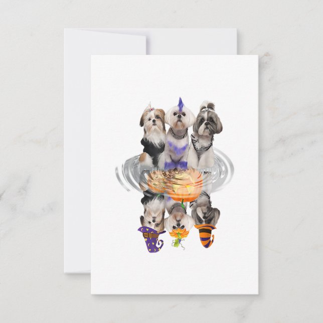 Happy halloween Shih Tzu Hund Scary Pumpkin Gift OSA Kort (Framsida)