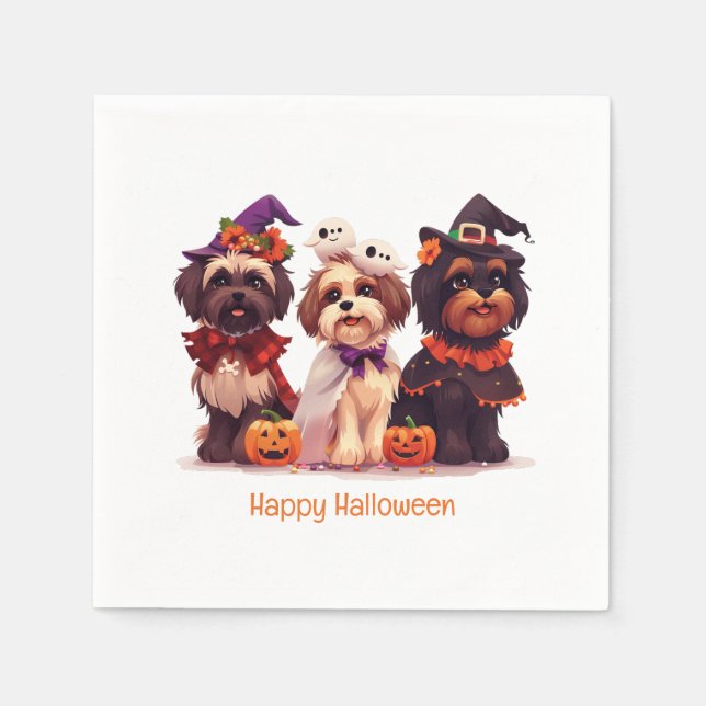 Happy halloween Shih Tzu Hundar Pappersservett (Framsidan)