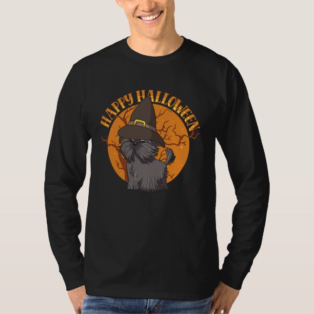 Happy Halloween Shih Tzu Witch Dog  Animal Hallowe T Shirt (Framsida)