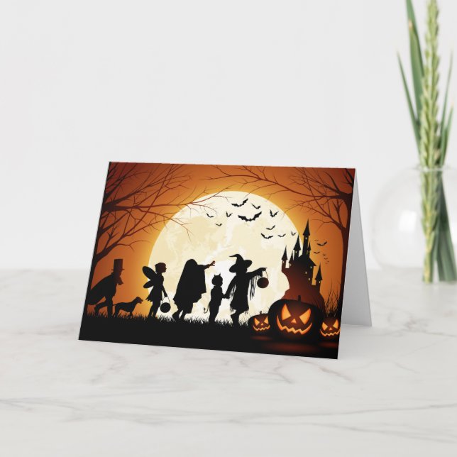 Happy halloween Silhouette Children Kort (Framsida)