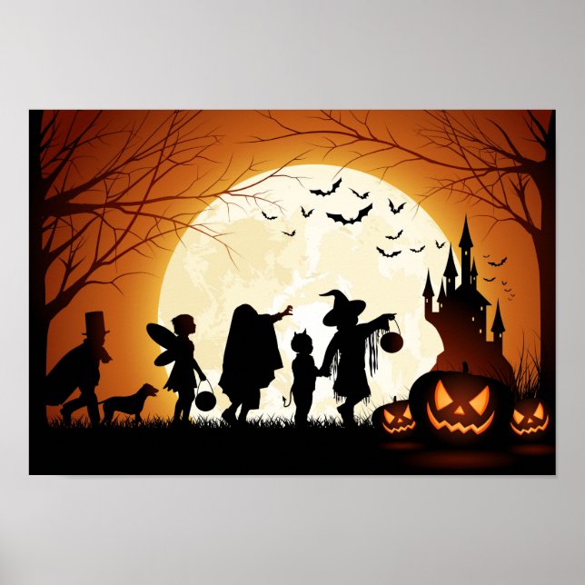 Happy halloween Silhouette Children Poster (Framsidan)