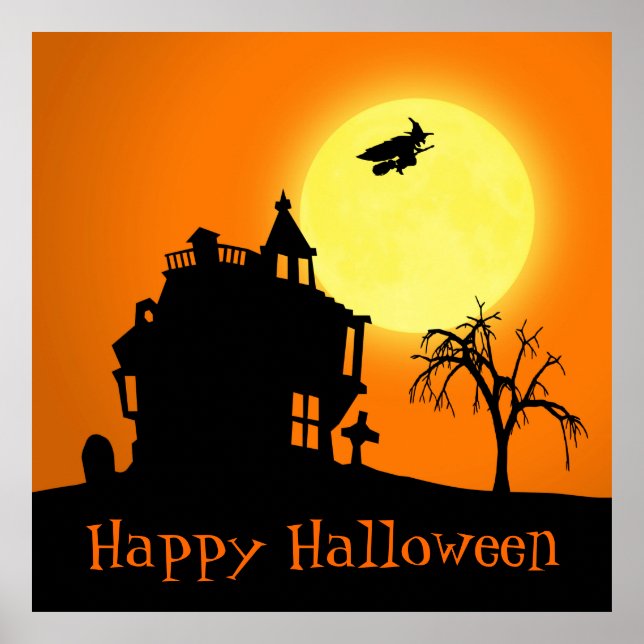Happy Halloween Silhouette Landscape Poster (Framsidan)