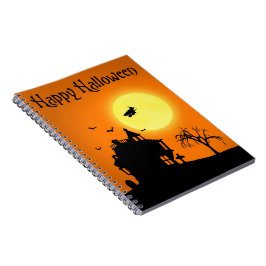 Happy halloween Silhouette liggande Anteckningsbok Med Spiral
