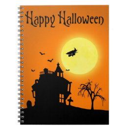 Happy halloween Silhouette liggande Anteckningsbok Med Spiral