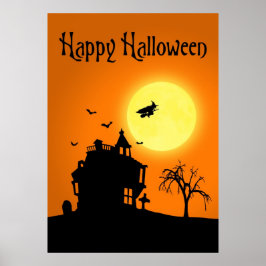 Happy halloween Silhouette liggande Poster