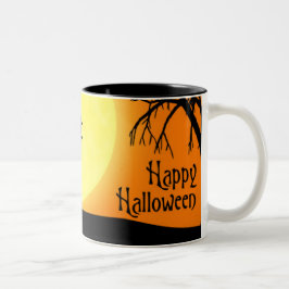 Happy halloween Silhouette liggande Två-Tonad Mugg