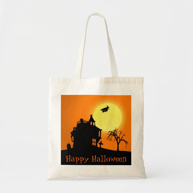 Happy halloween Silhouette liggande Tygkasse (Framsidan)