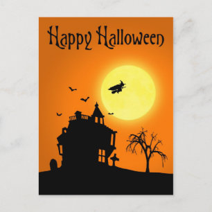 happy halloween Silhouette liggande Vykort
