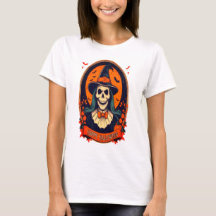 Happy halloween skallhäxa t shirt