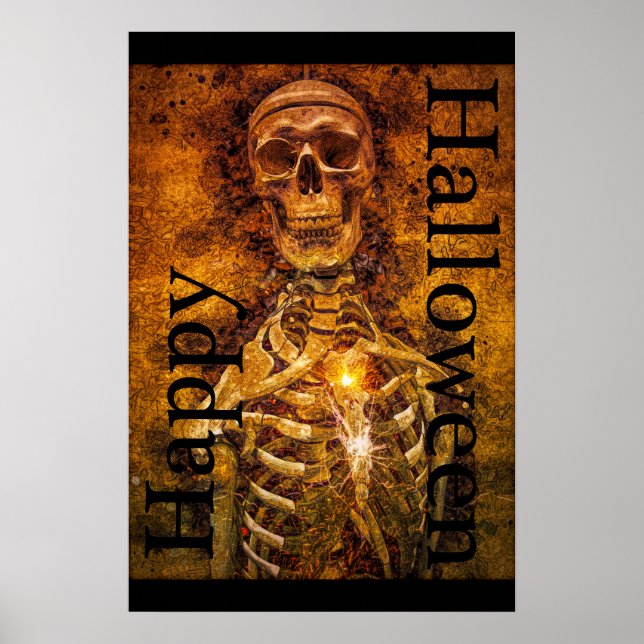 Happy halloween Skeleton Art Poster (Framsidan)