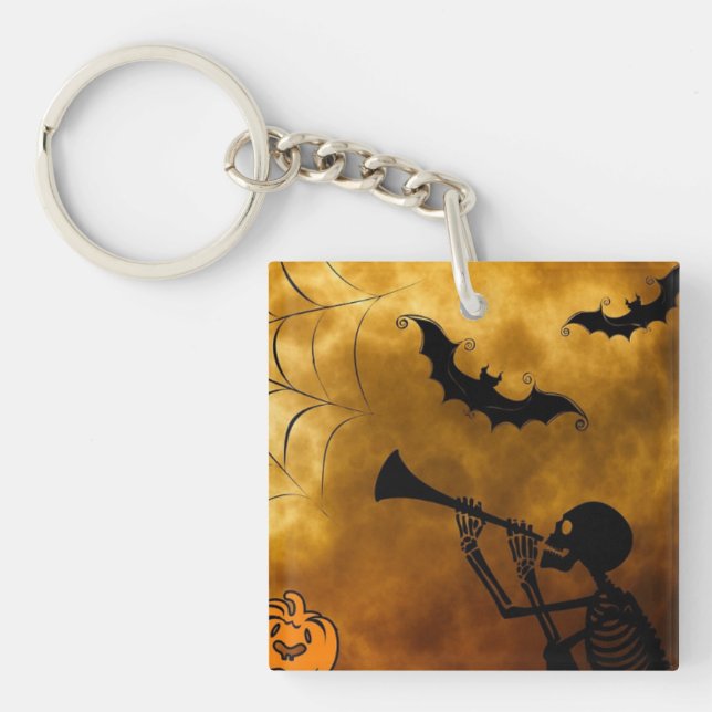 Happy halloween Skeleton och Spider Keychain (Framsidan)
