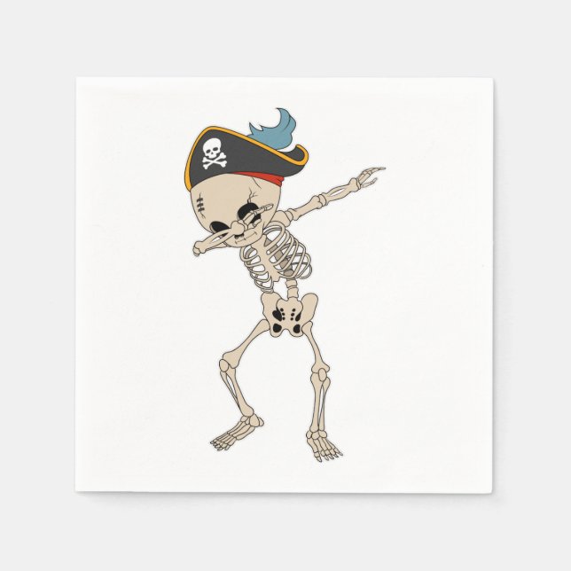 Happy halloween Skeleton Pirat Dancing Party Pappersservett (Framsidan)