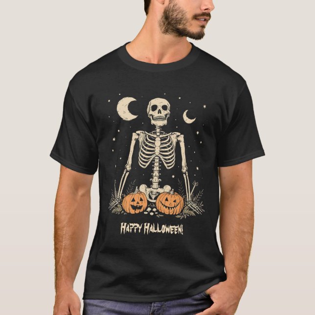 Happy halloween Skeleton T Shirt (Framsida)