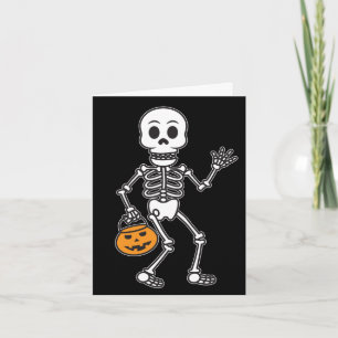 Happy halloween Skeleton Tecknad Helgdag Card Helgkort
