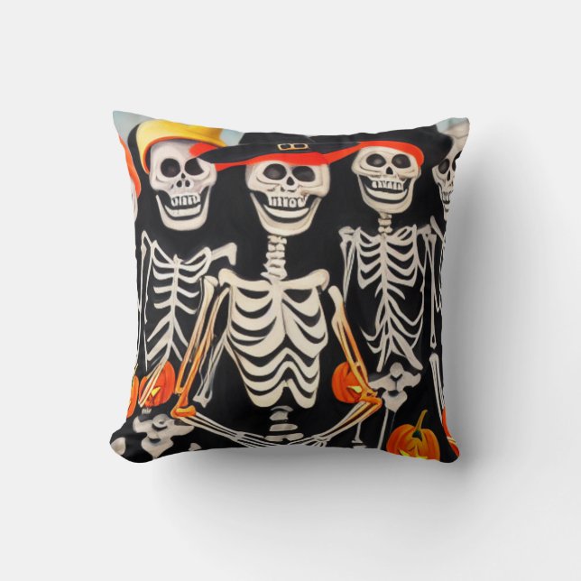 Happy halloween Skeletons Kudde (Framsida)