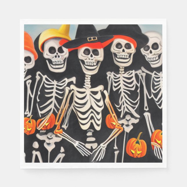Happy halloween Skeletons Pappersservett (Framsidan)