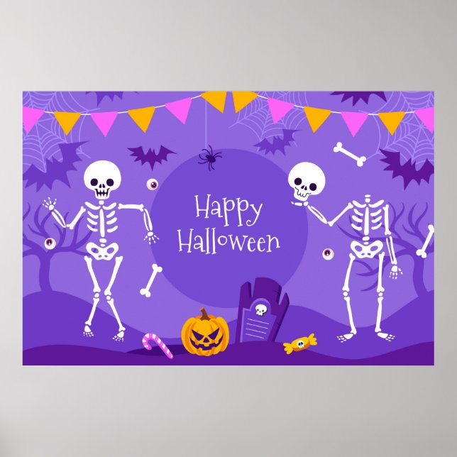 Happy halloween Skeletons Poster (Framsidan)