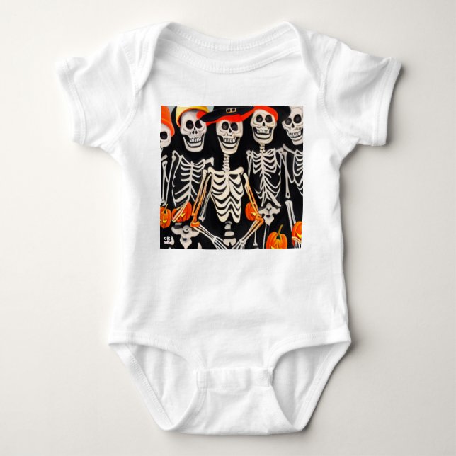 Happy halloween Skeletons T Shirt (Framsida)