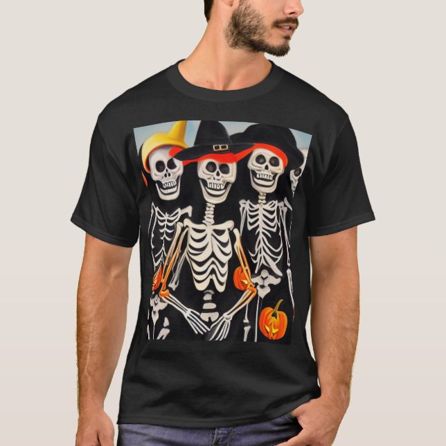 Happy halloween Skeletons T Shirt (Framsida)