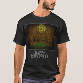 Happy halloween-skog med meddelande t shirt