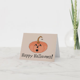 Happy halloween! Skrämmd pumpa Notecard Kort