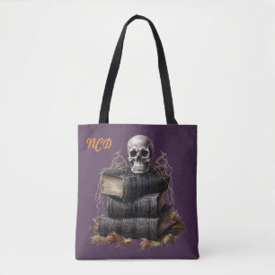Happy halloween Skull och Bokar Anpassningsbar Tygkasse