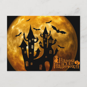 Happy halloween slott och fullkomligt sändkort vykort