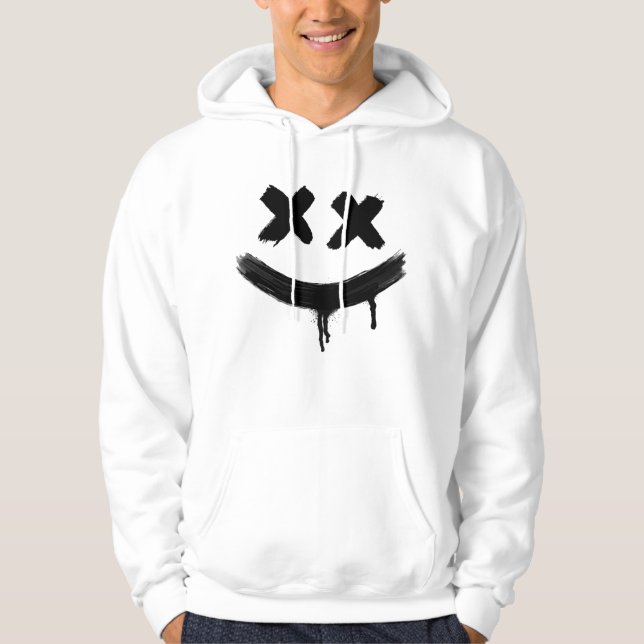 Happy halloween Smiling Ansikte Hoodie (Framsida)