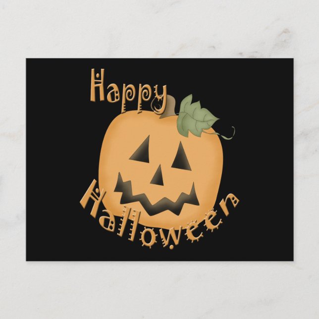 Happy halloween Smiling Jack O'Lantern Vykort (Framsida)