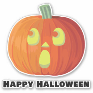 Happy halloween Smiling Pumpkin Sticker Klistermärken