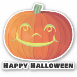 Happy halloween Smiling Pumpkin Sticker Klistermärken