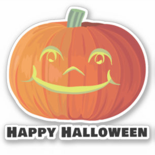 Happy halloween Smiling Pumpkin Sticker Klistermärken