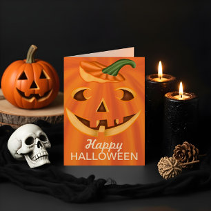 Happy halloween Snyggt Carved Halloween Pumpkin Kort