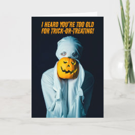Happy halloween som blir äldre Ghost Pumpkin Humor Helgkort