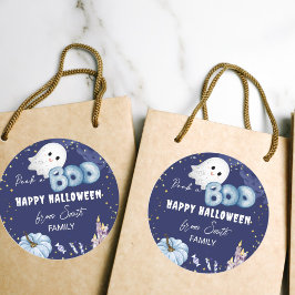 Happy halloween, söt baby-spöke runt klistermärke