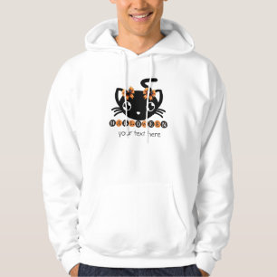 happy halloween söt svart katt hoodie