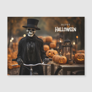 Happy halloween sött skelett med cykel