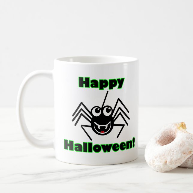 Happy halloween Spider Kaffemugg (Med munk)