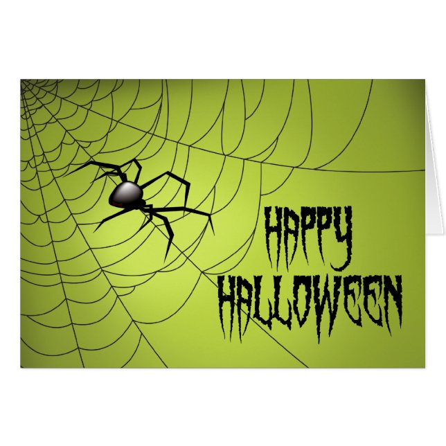 Happy halloween-spider på Webben Hälsningskort (Framsidan Horizontal)