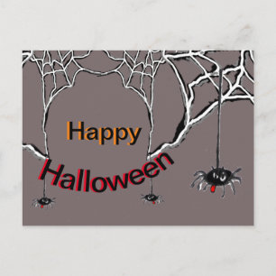Happy halloween Spiders Tecknad Cust. vykort