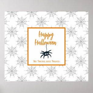 Happy halloween spindelcobweb... ingen tricket bar poster
