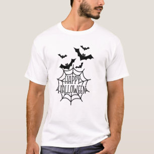 Happy halloween Spindelnät och flytande Fladdermus T Shirt