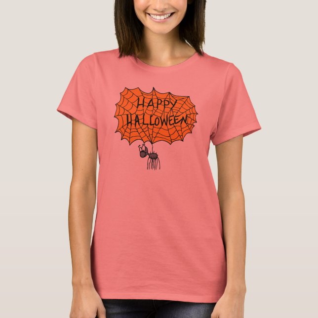 Happy halloween spindelnät tee shirt (Framsida)