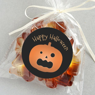 Happy halloween spökad jack o lanternpumpa runt klistermärke