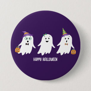 Happy halloween Spöken Bus eller godis Knapp