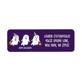 Happy halloween Spöken Bus eller godis Returadress Etikett