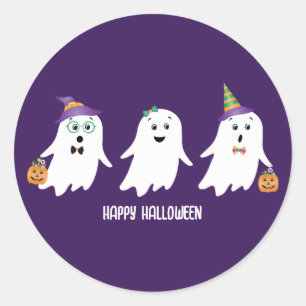 Happy halloween Spöken Bus eller godis Runt Klistermärke